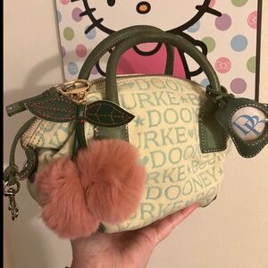 Y2K green Dooney & Bourke Purse w/ cherry charm